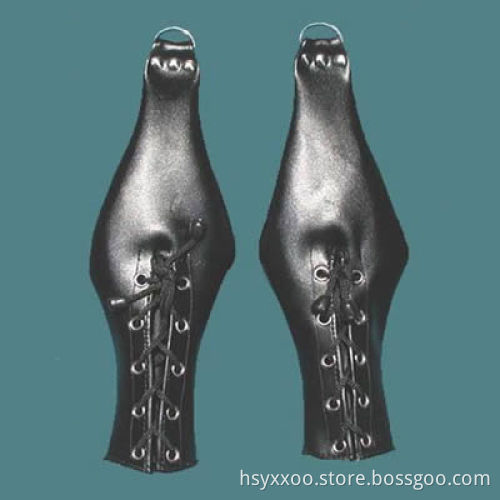 Fetish Bondage Restraints ther Male PVC Leather Bondage Gloves Handcuff Mitten